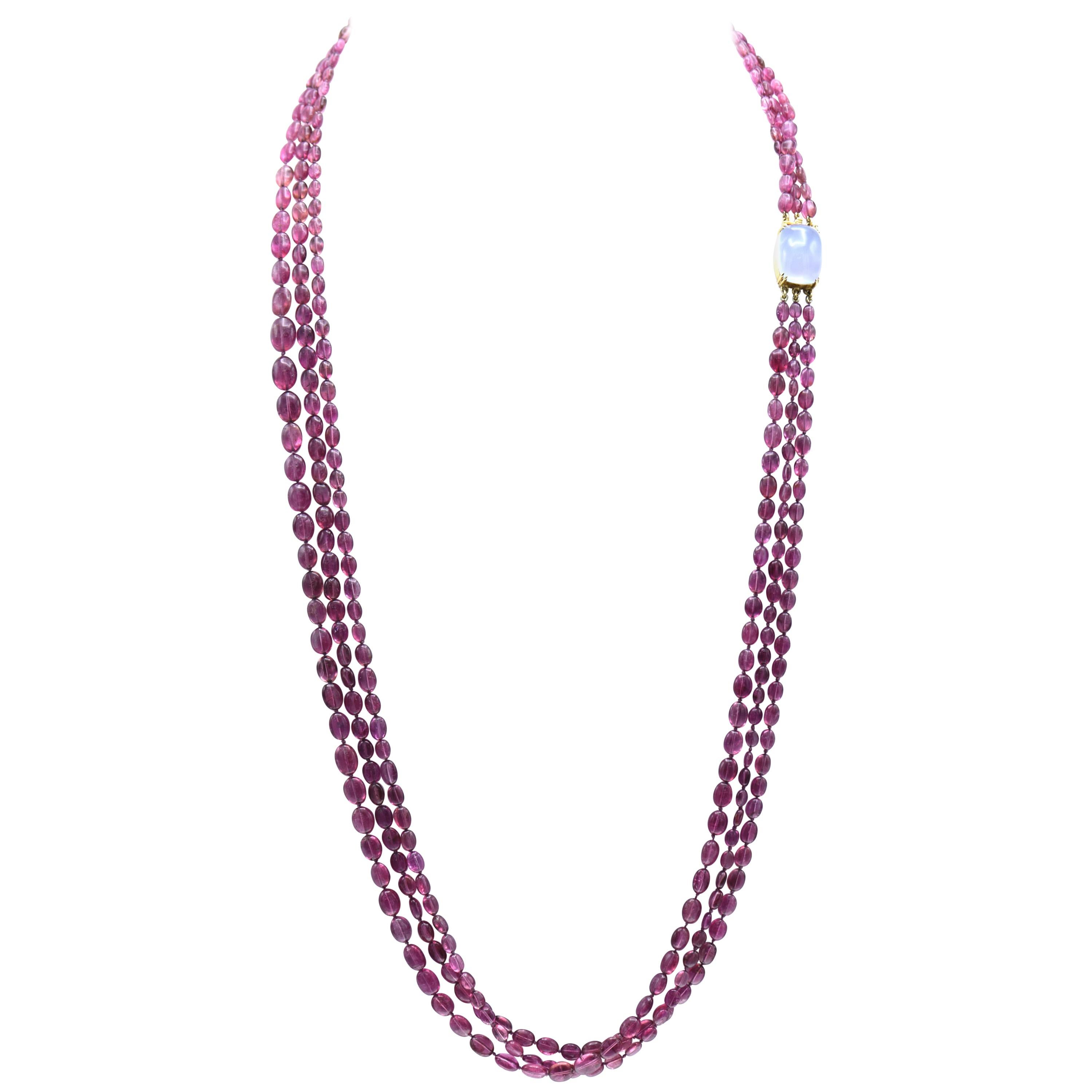 Gump's Tourmaline and Rose Quartz Necklace