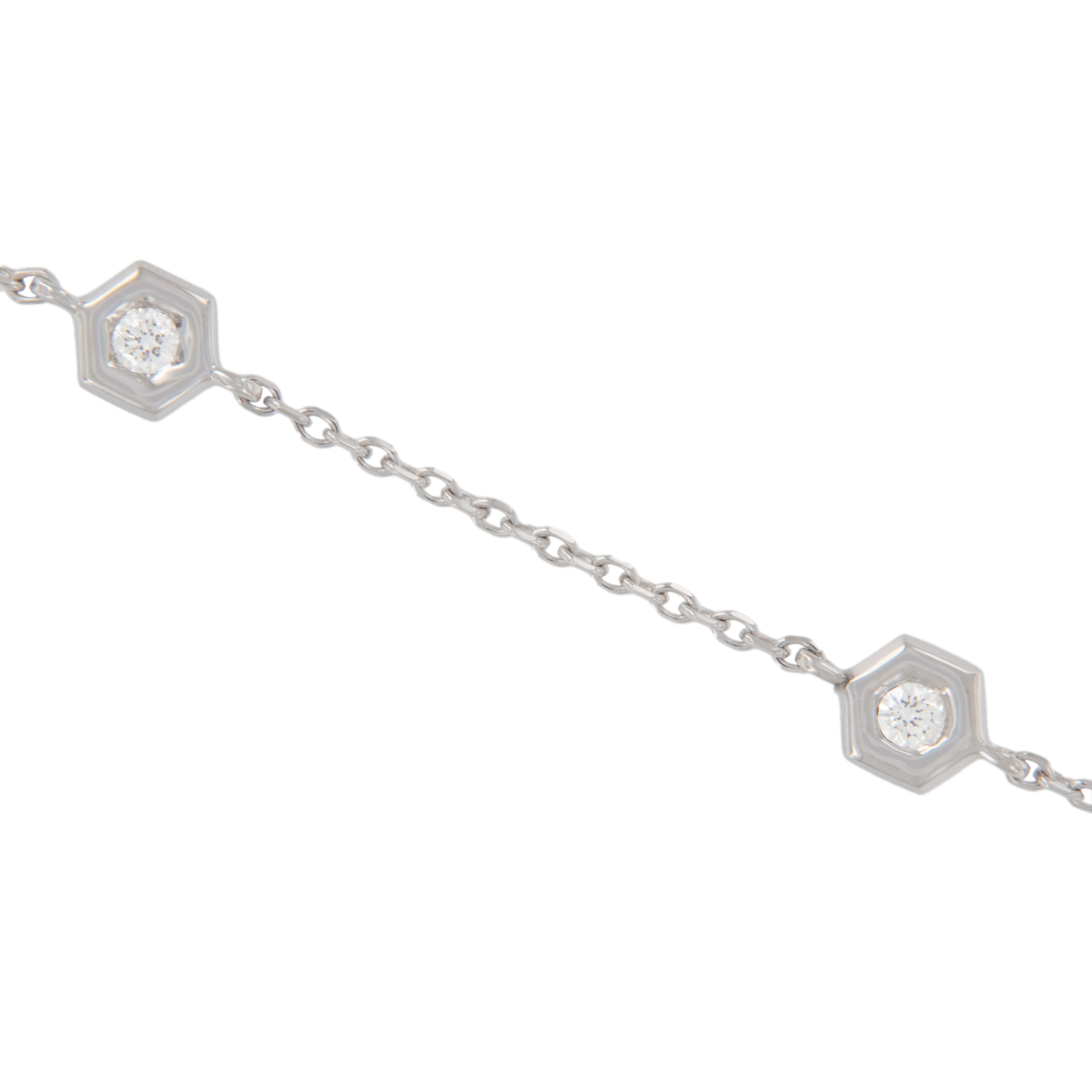 Gumuchian Bienenarmband aus 18 Karat Weißgold mit Diamanten (Rundschliff) im Angebot