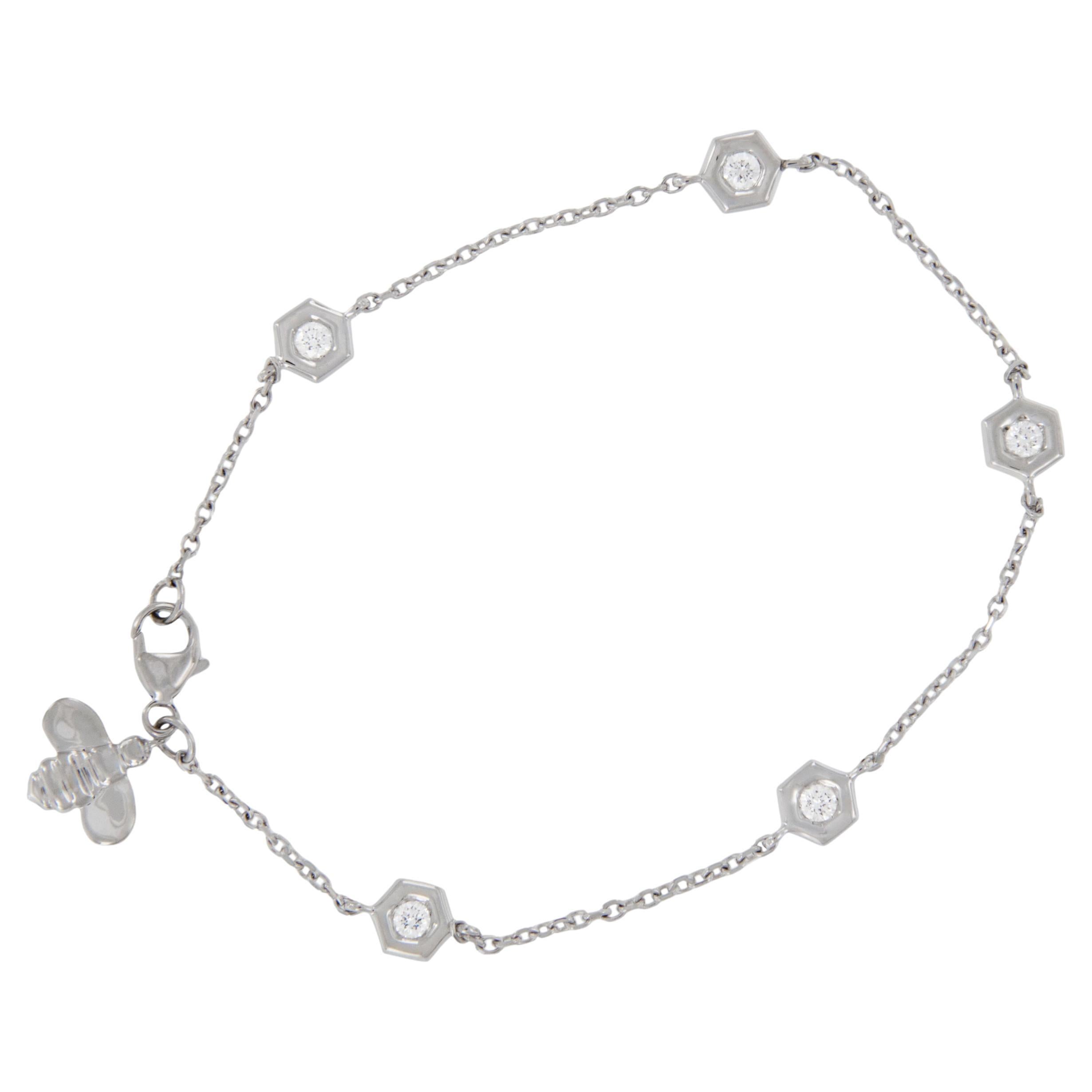 Gumuchian Bienenarmband aus 18 Karat Weißgold mit Diamanten im Angebot
