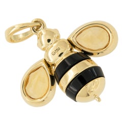 Gumuchian 18 Karat Yellow Gold Citrine Diamond Honeybee B Pendant Charm