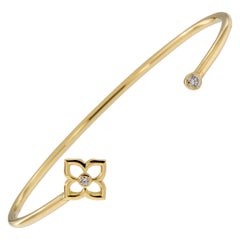 Gumuchianisches Lotus-Manschettenarmband, Diamant Gold G Boutique