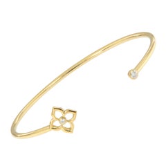 Gumuchian G. Boutique 18 Karat Yellow Gold Diamond Lotus Cuff Bracelet