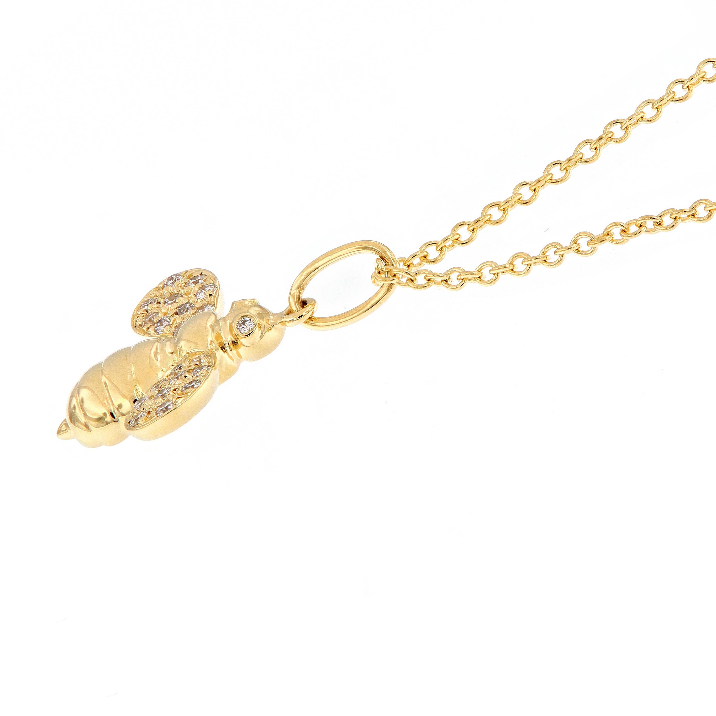 gold diamond honeybee pendants