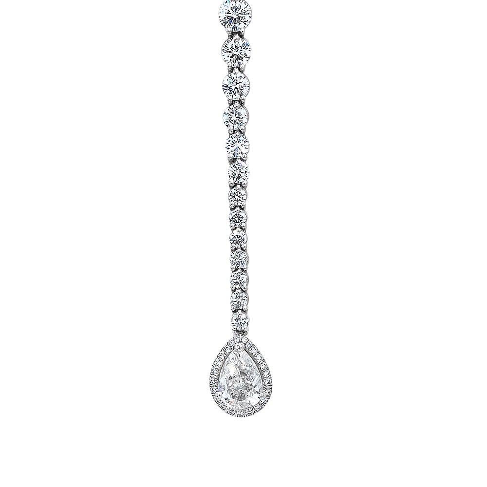 Pear Cut Gumuchian Platinum & Diamond 15.55Ct. Cascade Necklace with .94Ct. Pear Diamond For Sale