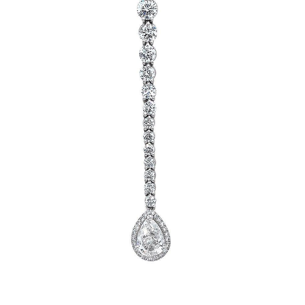 Taglio a goccia Gumuchian Platino e Diamanti 15,55Ct. Collana a cascata con .94Ct. Diamante a pera in vendita