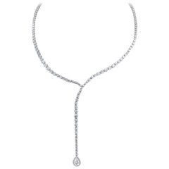 Gumuchian Platinum & Diamond 15.55Ct. Cascade Necklace with .94Ct. Pear Diamond