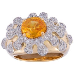 Gumuchianischer Saphir-Diamant-Splash-Goldring