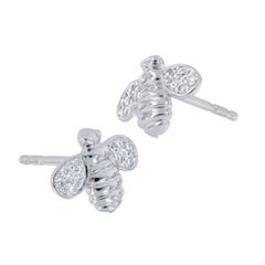 Gumuchian Worker Bee 18 Karat White Gold and Diamond Earrings
