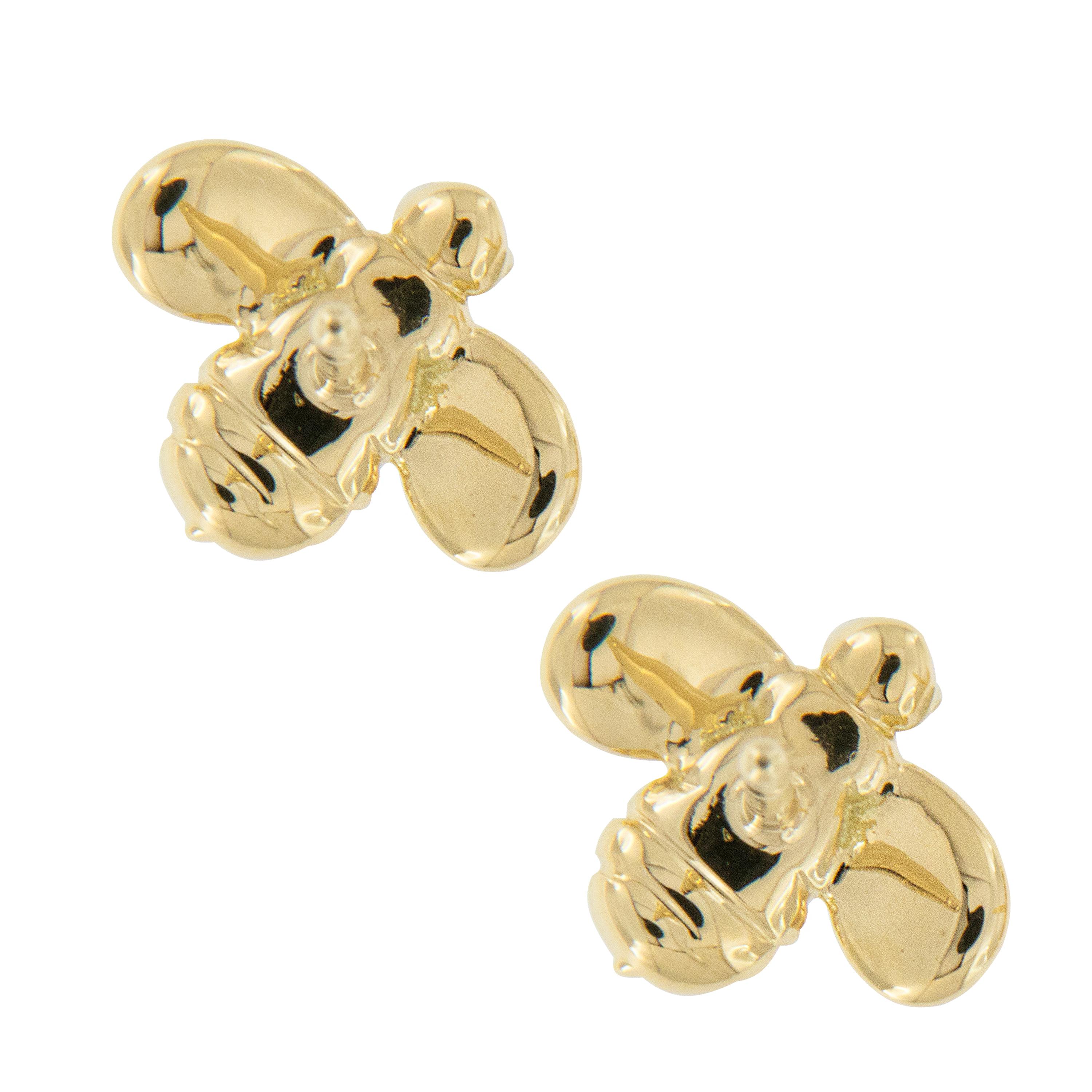 Contemporary Gumuchian Worker Bee 18 Karat Yellow Gold and Diamond Earrings For Sale
