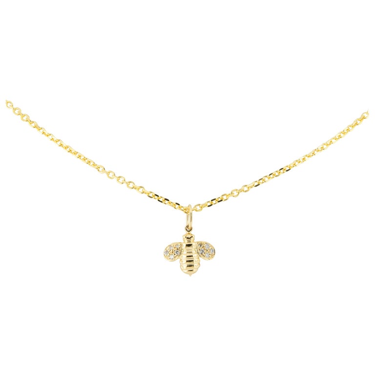 Gumuchian Worker Bee Gold and Diamond Necklace For Sale