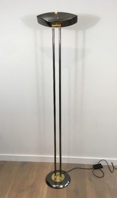Gun Metal and Brass Floor Lamp