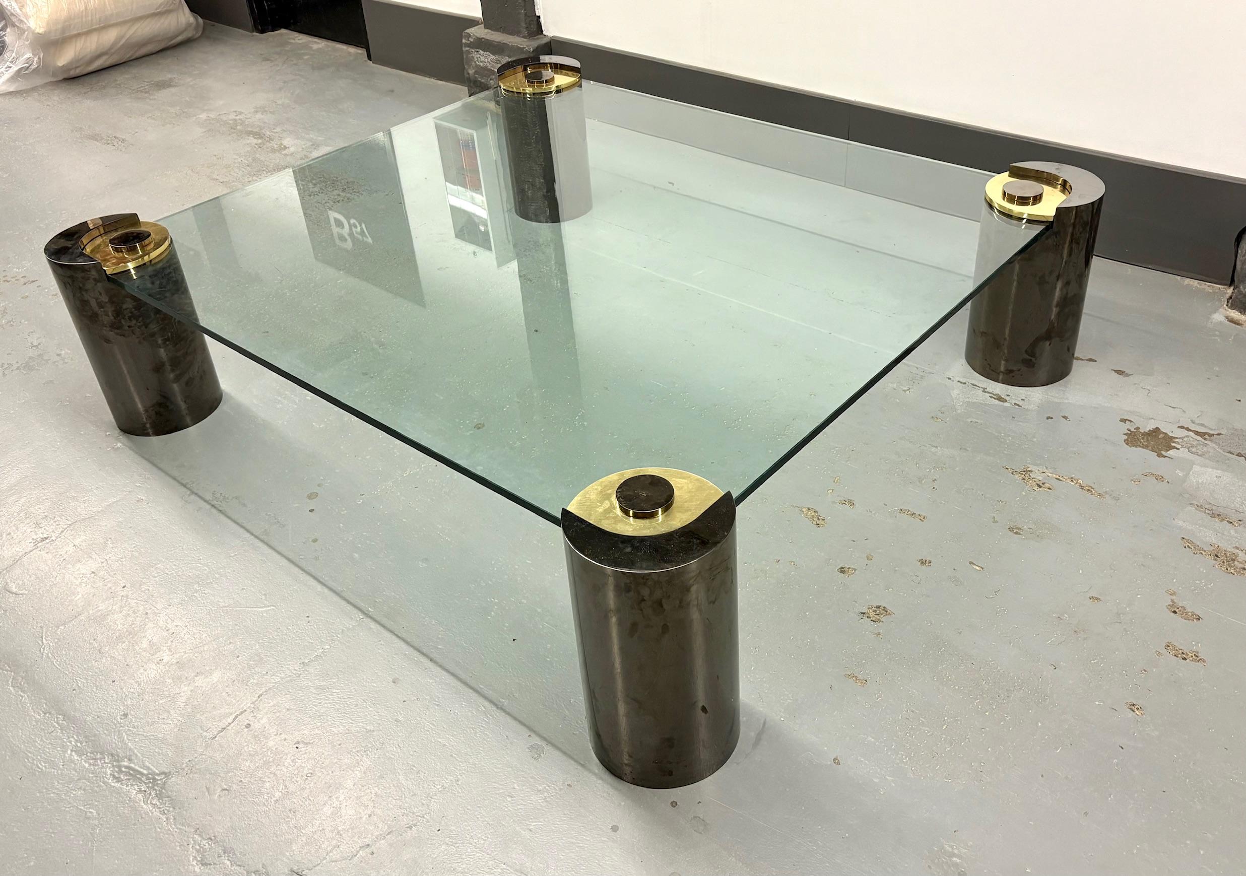 Late 20th Century Gun Metal Coffee Table by Karl Springer For Sale