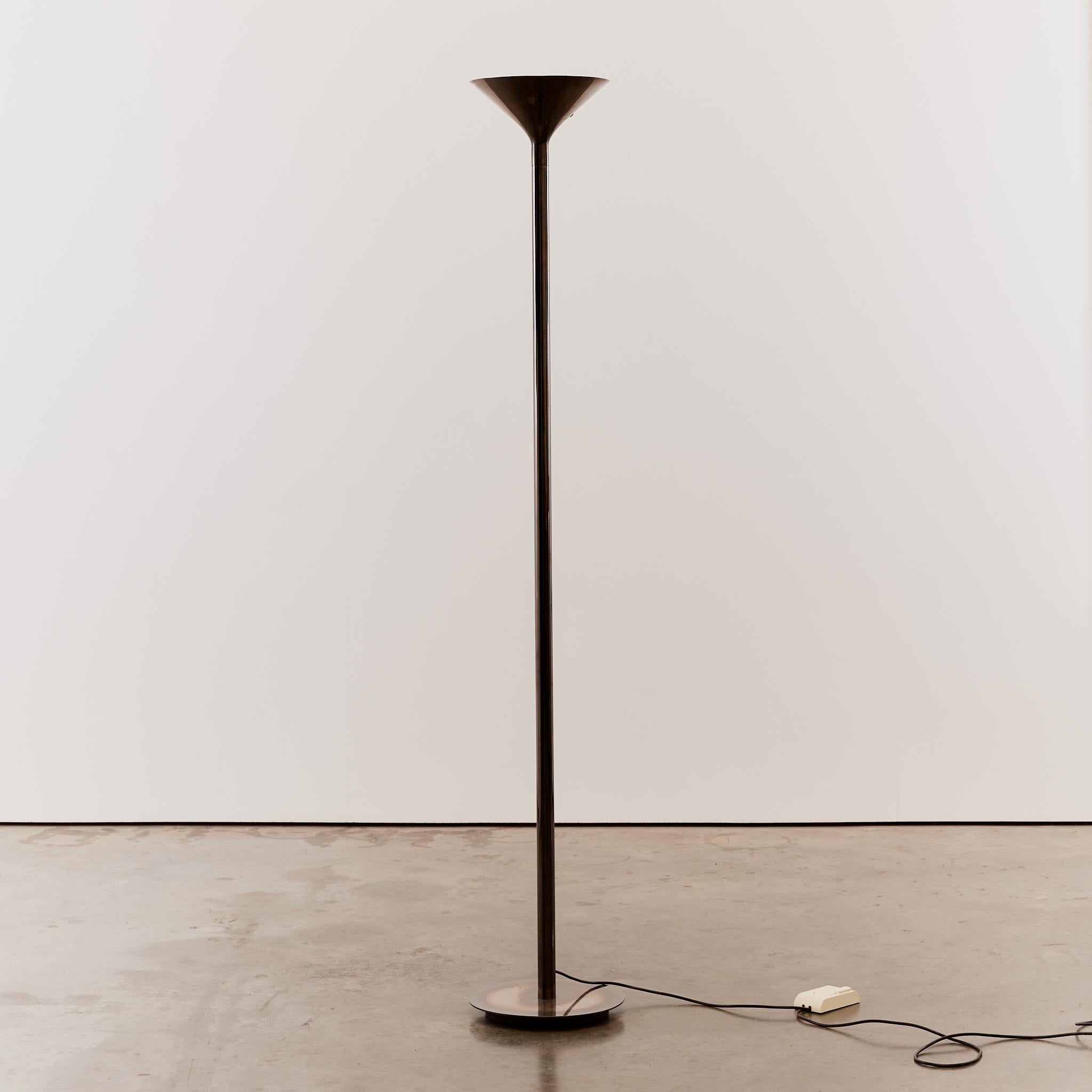 Gun metal uplighter floor lamp by Jacques Grange for Maison Meilleur for YSL In Good Condition In London, GB