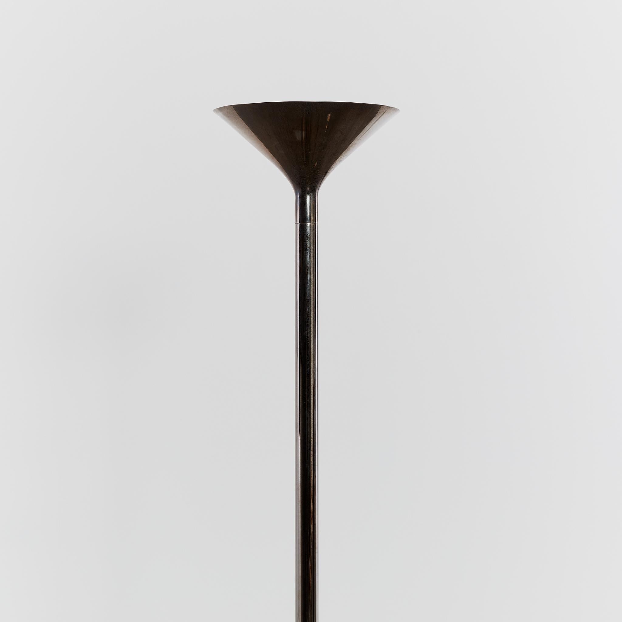Modern Gun metal uplighter floor lamp by Jacques Grange for Maison Meilleur for YSL