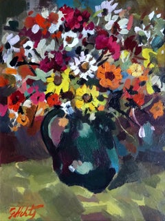 Vintage Flowers. Cardboard, oil, 49x37 cm