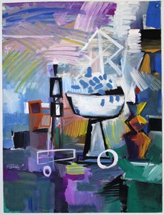 Abstract with vase. 1965, paper, gouache, 79 x 59, 5 cm