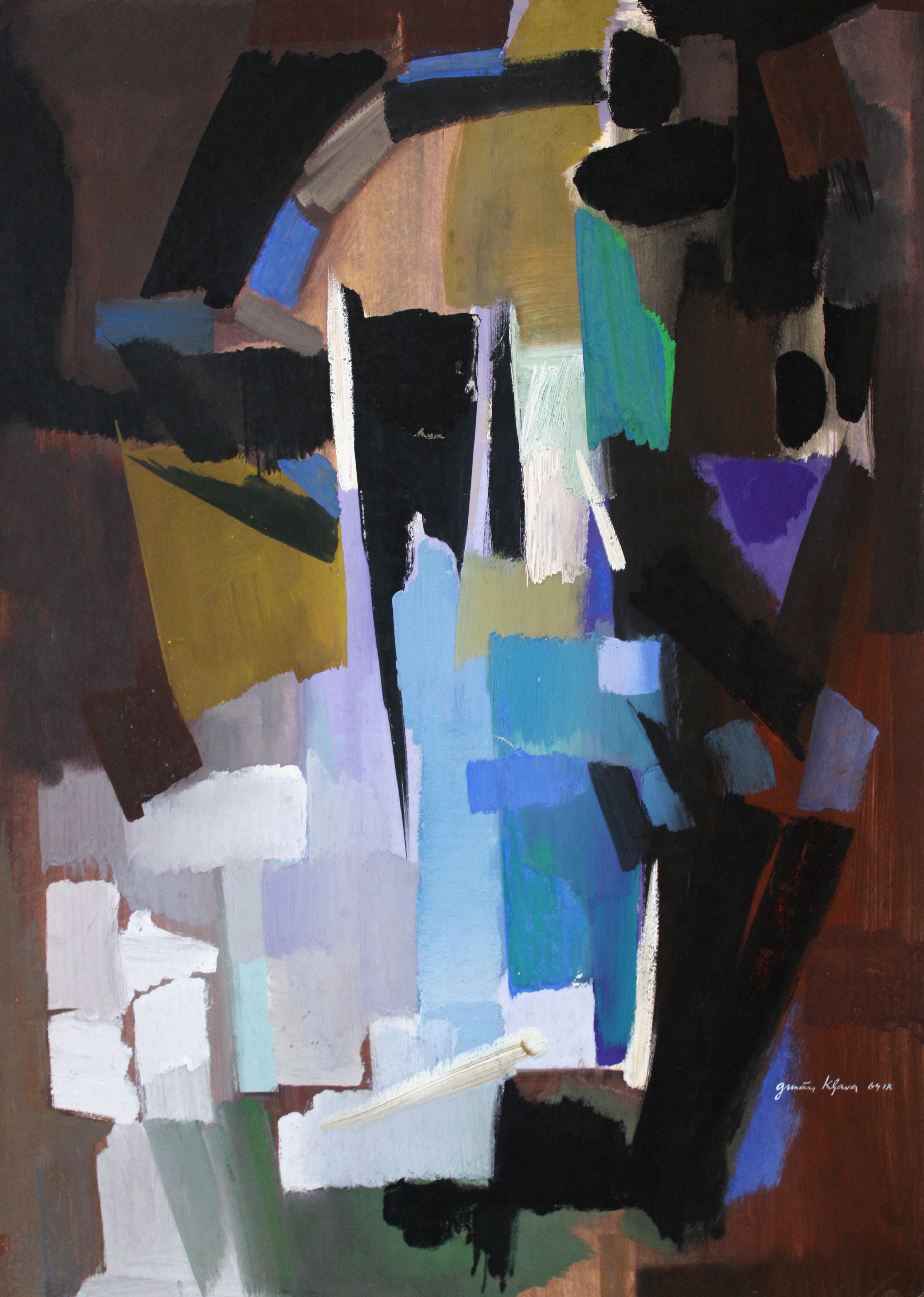 Abstracción 1. 1964, papel, gouache, 83 x 59, 5 cm