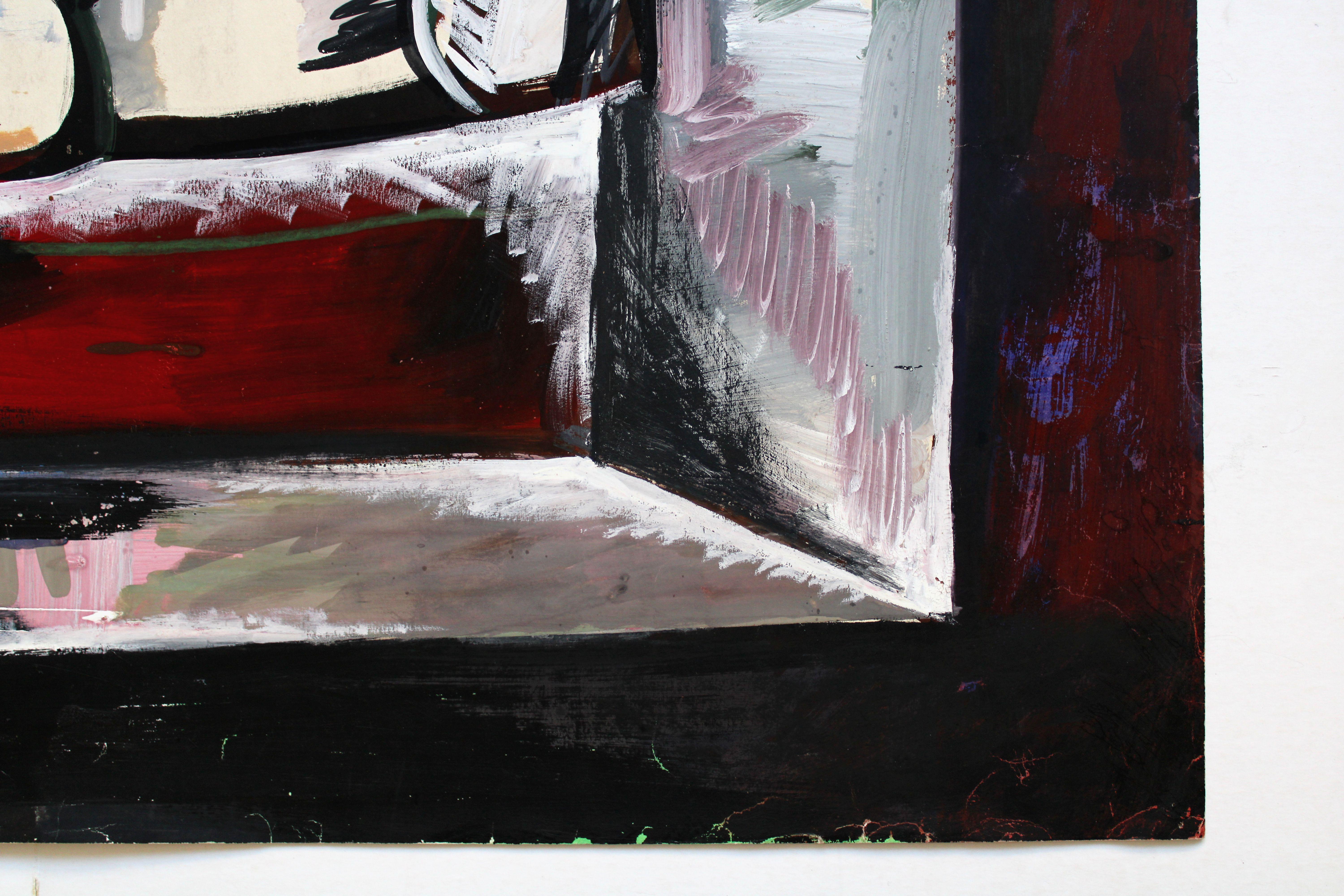 Ideólogo. 1968, gouache sobre papel, 86x61 cm - Painting Expresionismo abstracto de Gunars Klava