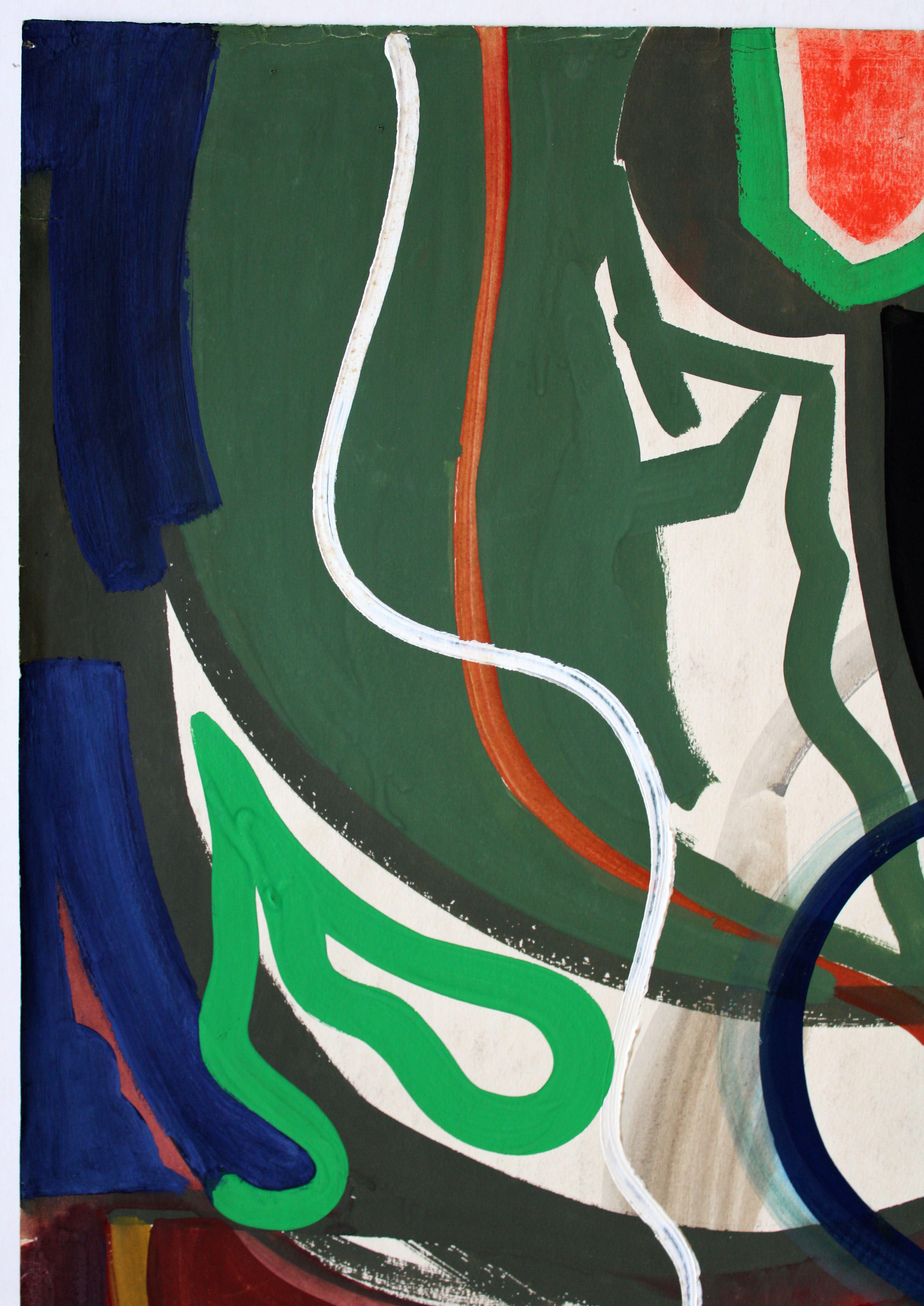 In memory of Louis Washkansky. 1960s, paper, gouache, 86x61 cm - Black Interior Painting by Gunars Klava