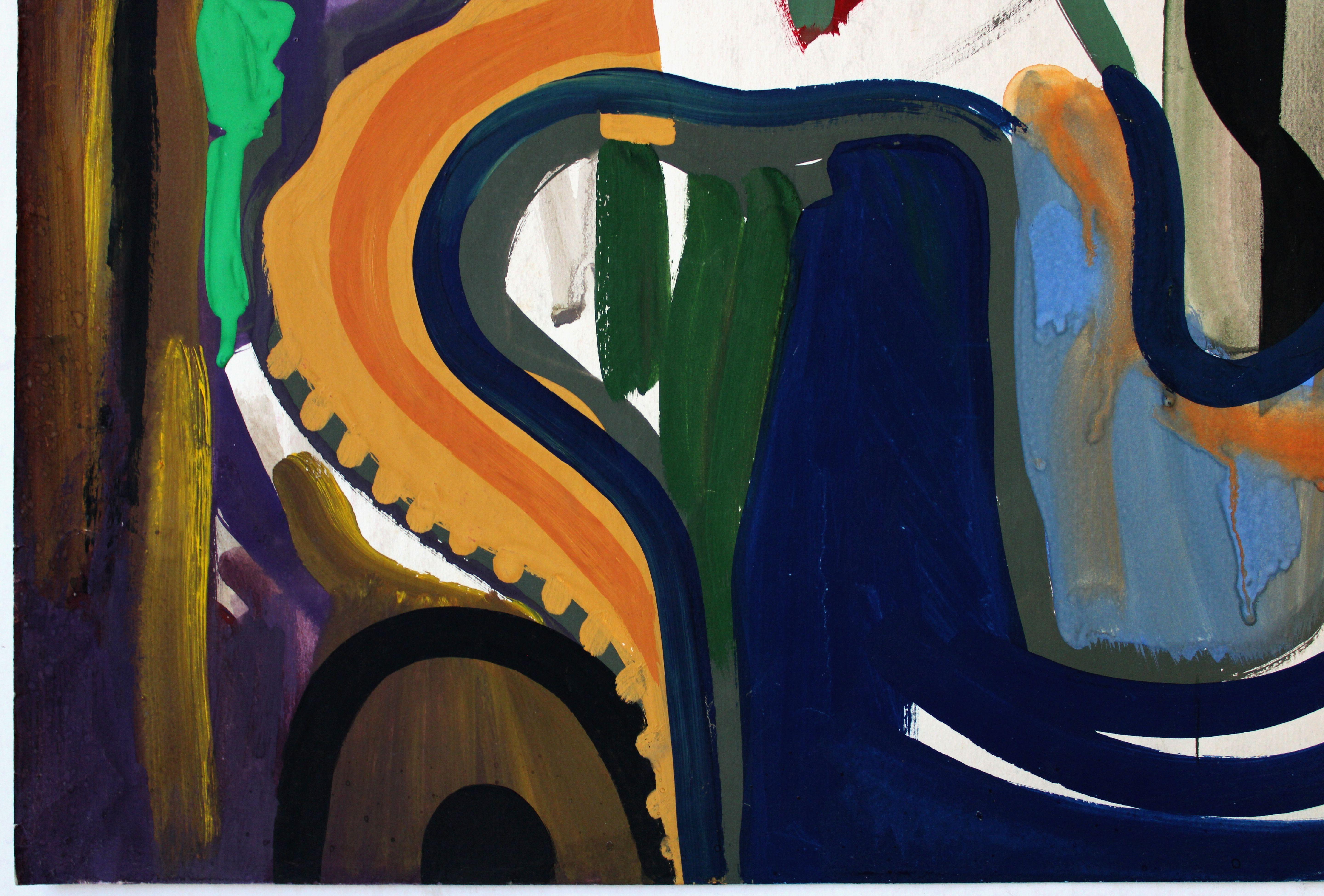 In memory of Louis Washkansky. 1960s, paper, gouache, 86x61 cm For Sale 2