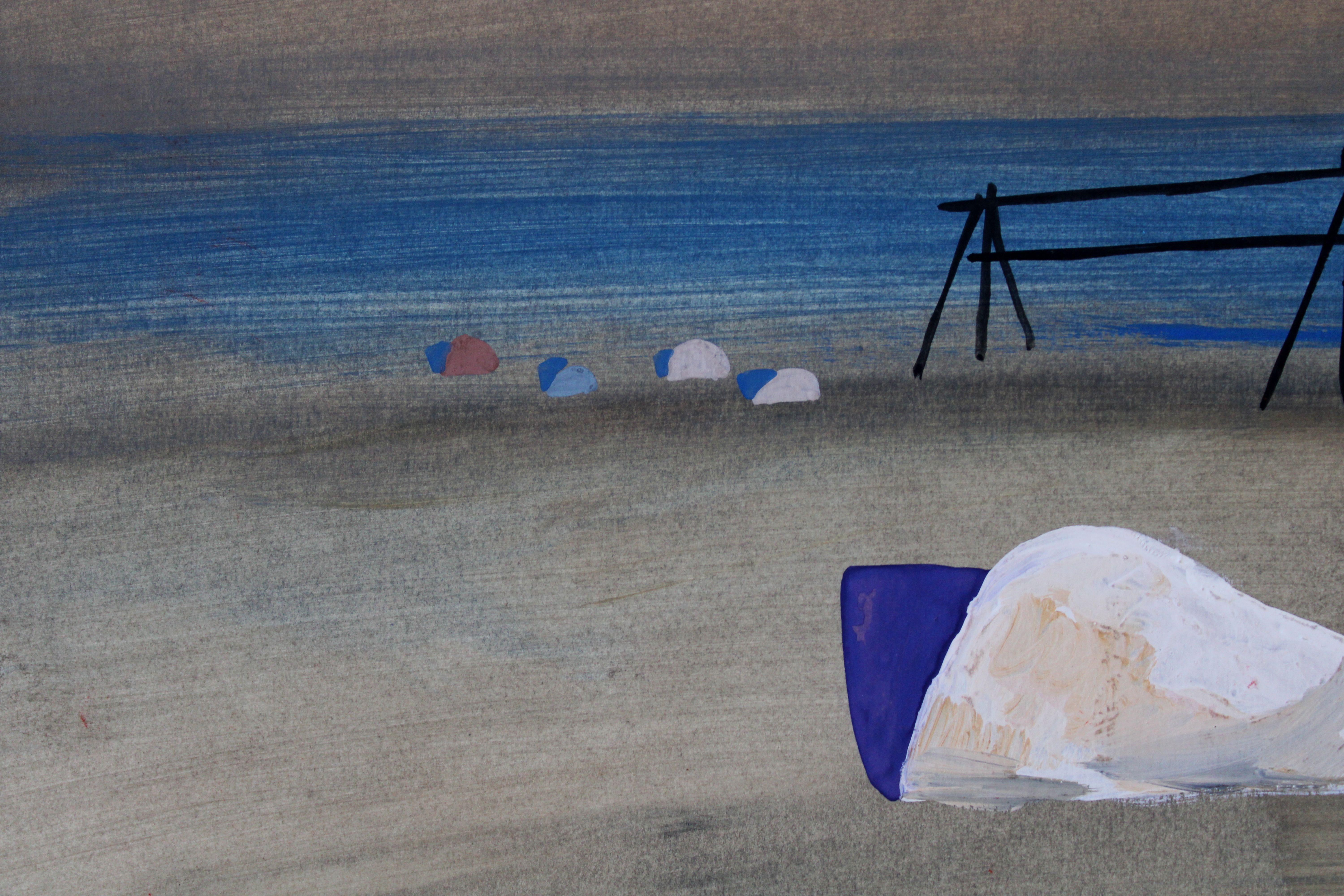 A Saaremaa. Carta, gouache, 37 x 51. 5 cm - Interior Painting Grigio di Gunars Klava