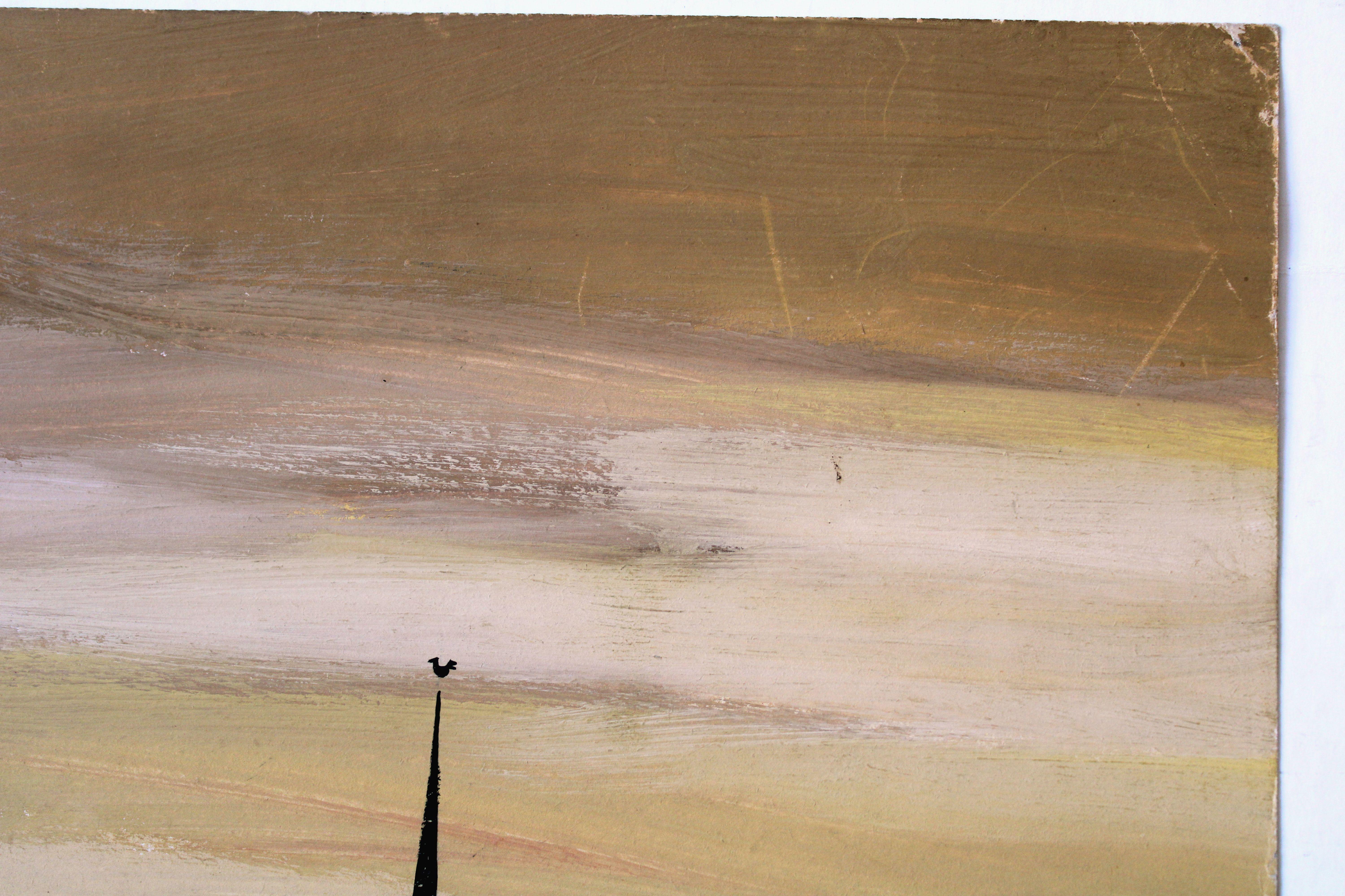 Landscape. 1966, paper, gouache, 49. 5 x 45. 5 cm For Sale 1