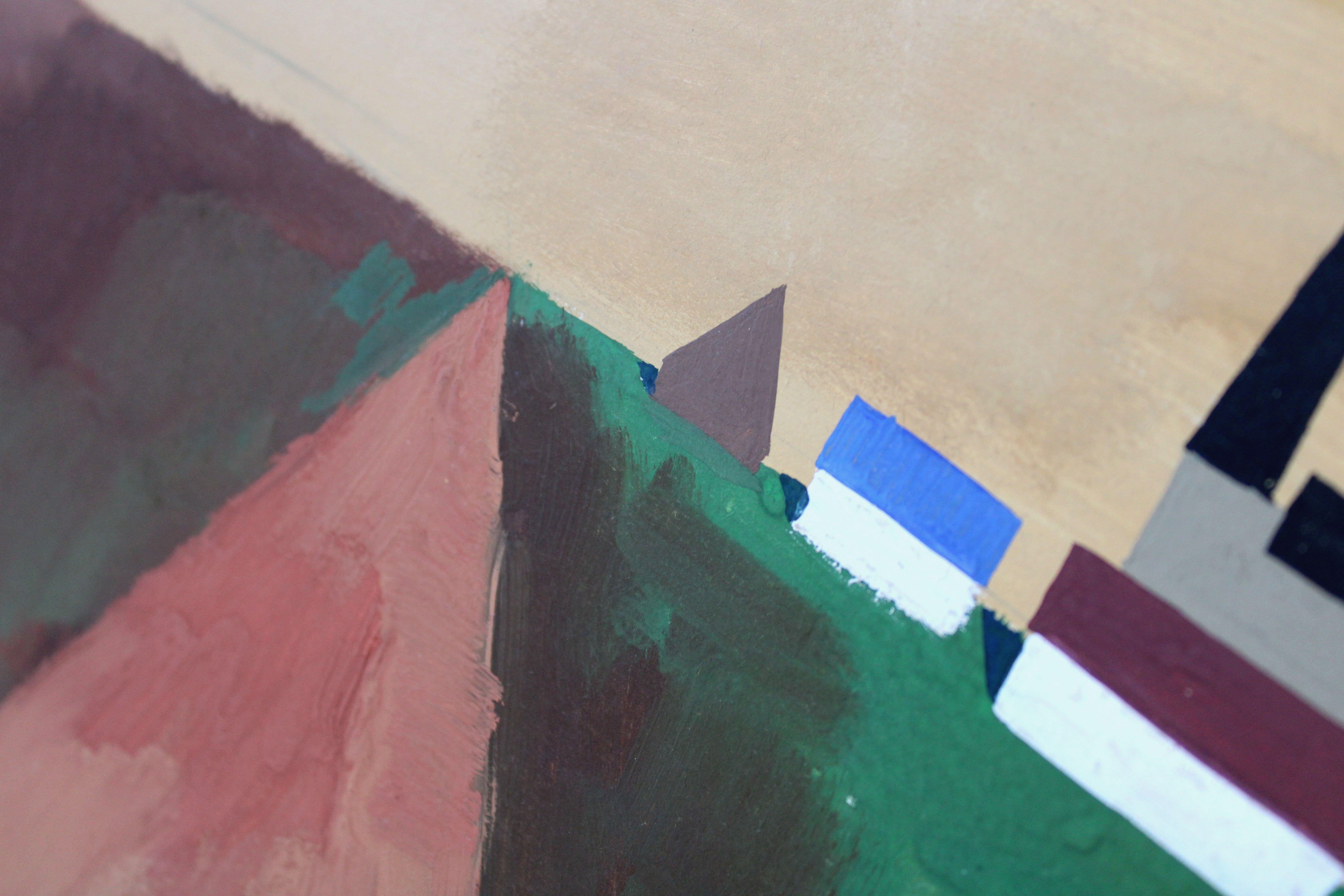 Landscape. 1966, paper, gouache, 49. 5 x 45. 5 cm For Sale 2