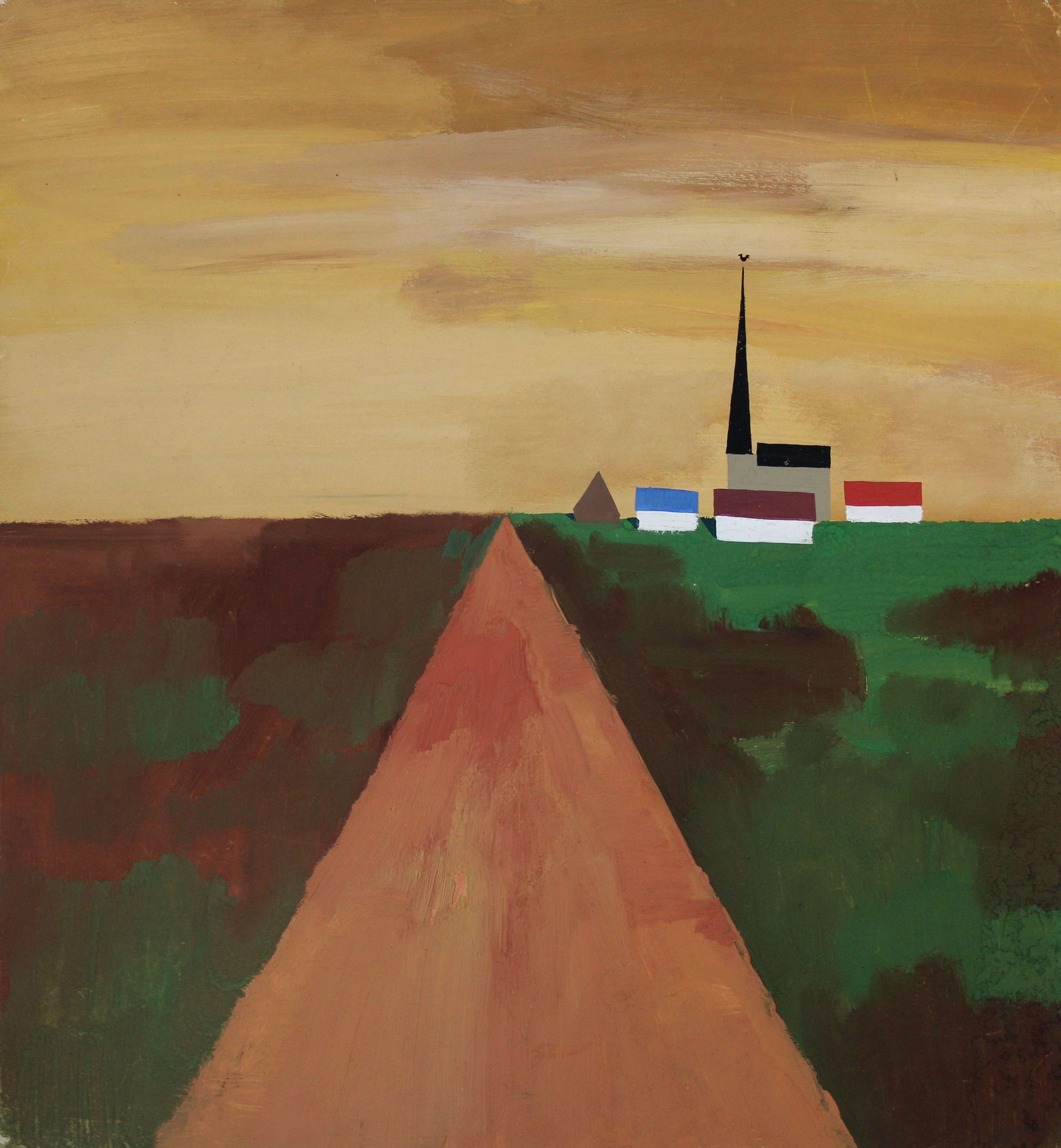 Paesaggio. 1966, carta, guazzo, 49. 5 x 45. 5 cm