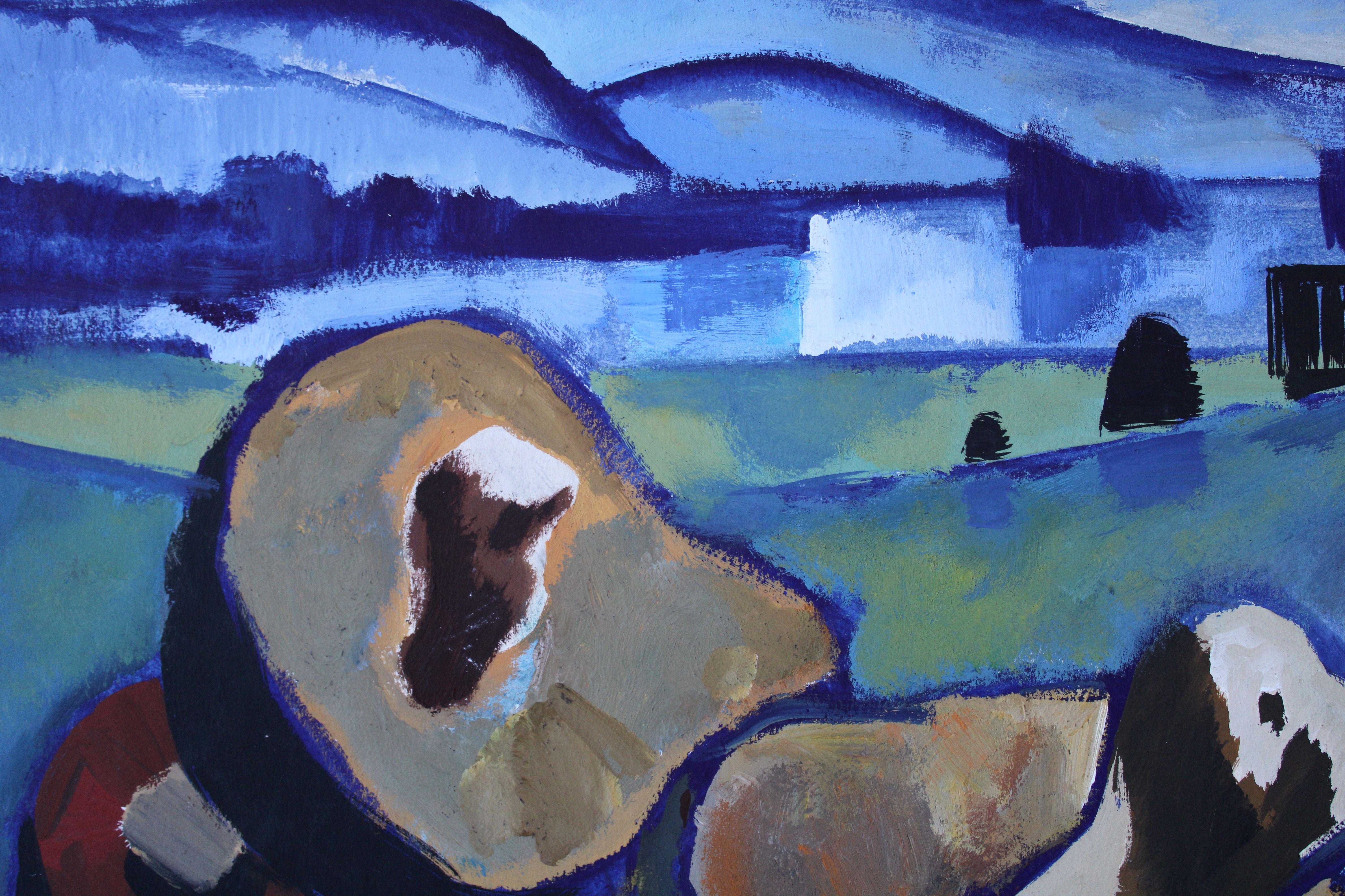 Setas y montañas. 1968, papel, gouache, 83, 5 x 59, 5 cm en venta 1