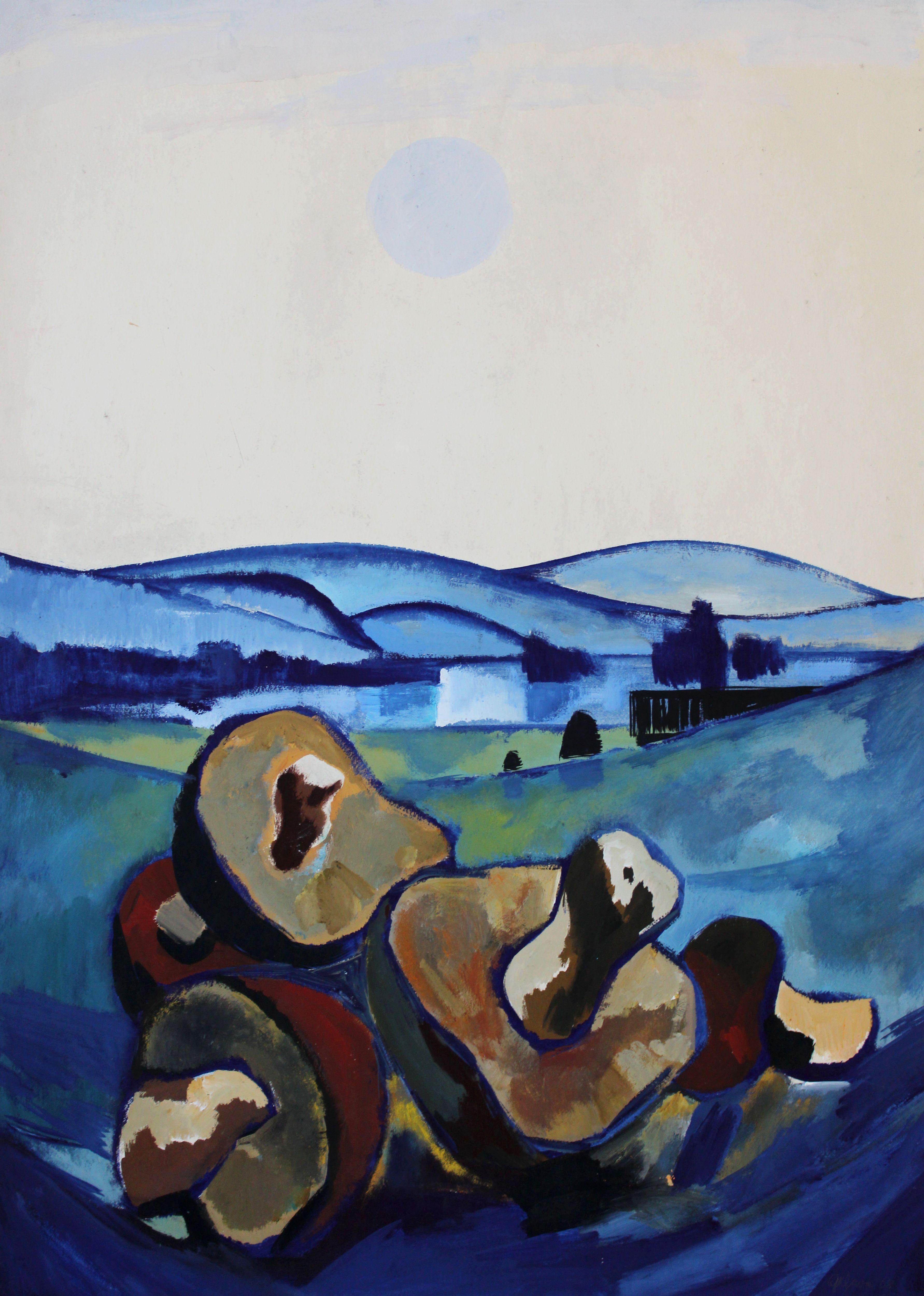 Setas y montañas. 1968, papel, gouache, 83, 5 x 59, 5 cm