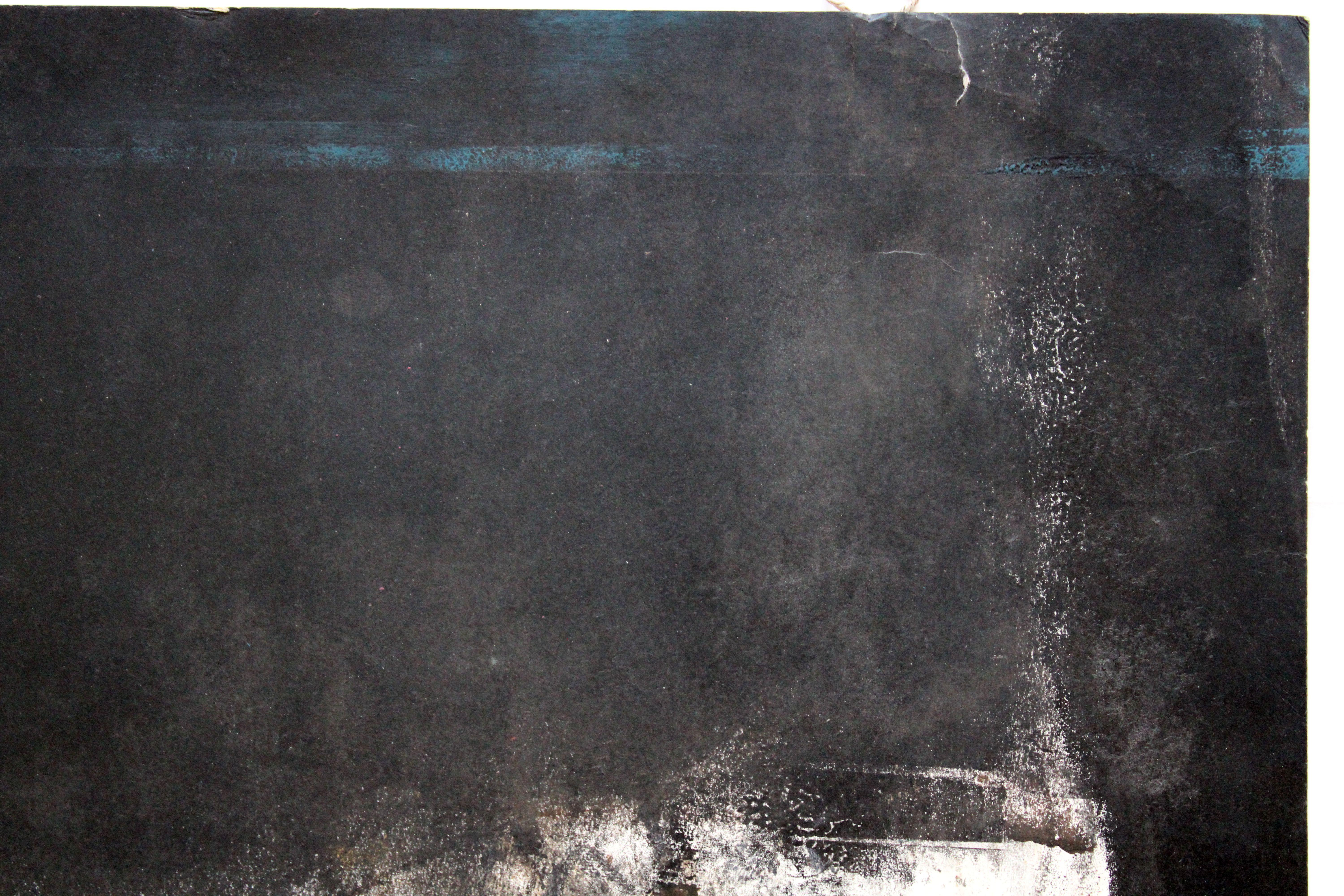 Red sun. 1969, gouache on paper, 59x70 cm - Abstract Expressionist Painting by Gunars Klava