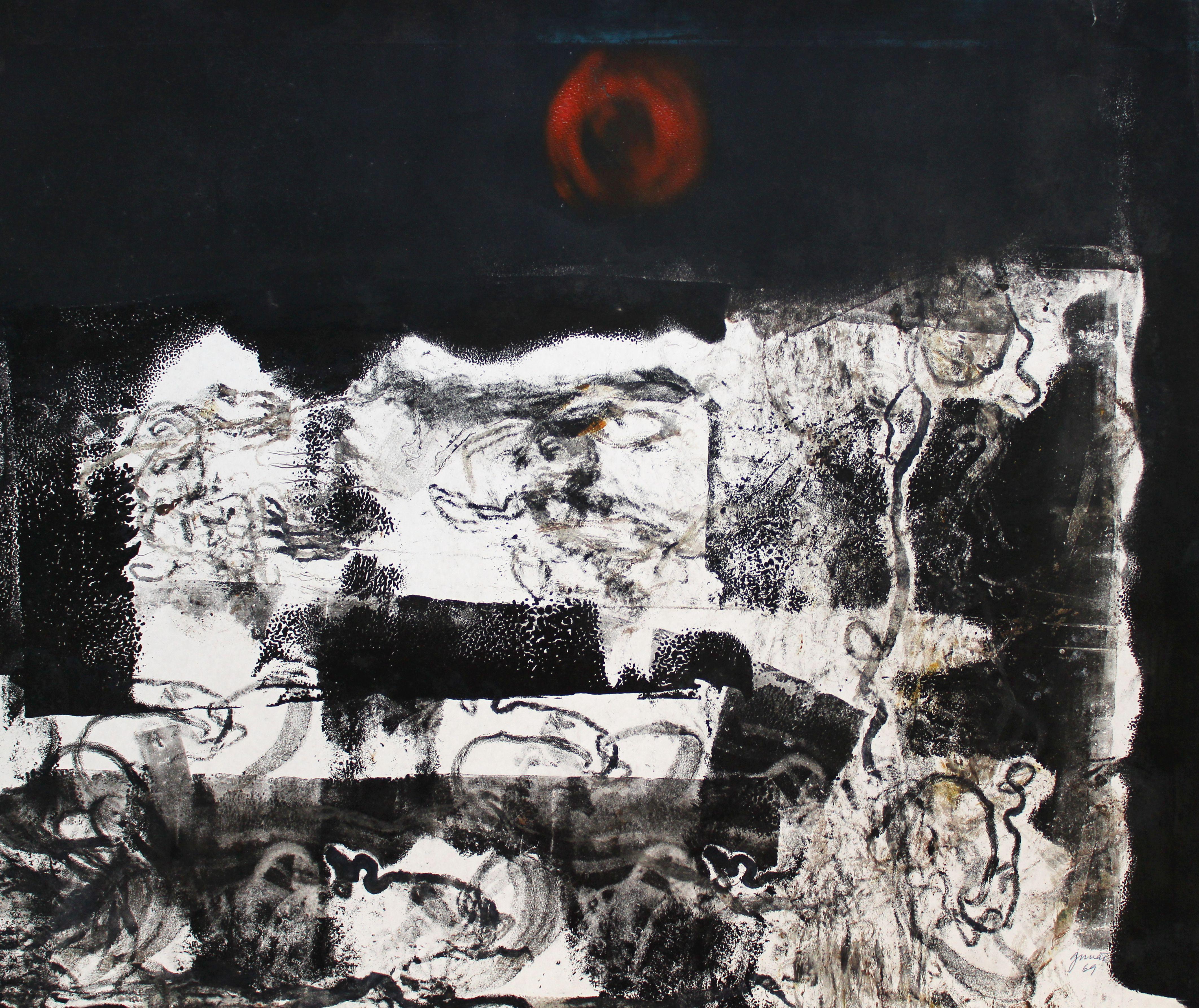 Sun rouge. 1969, gouache sur papier, 59x70 cm