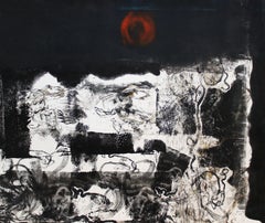 Sole rosso. 1969, gouache su carta, 59x70 cm