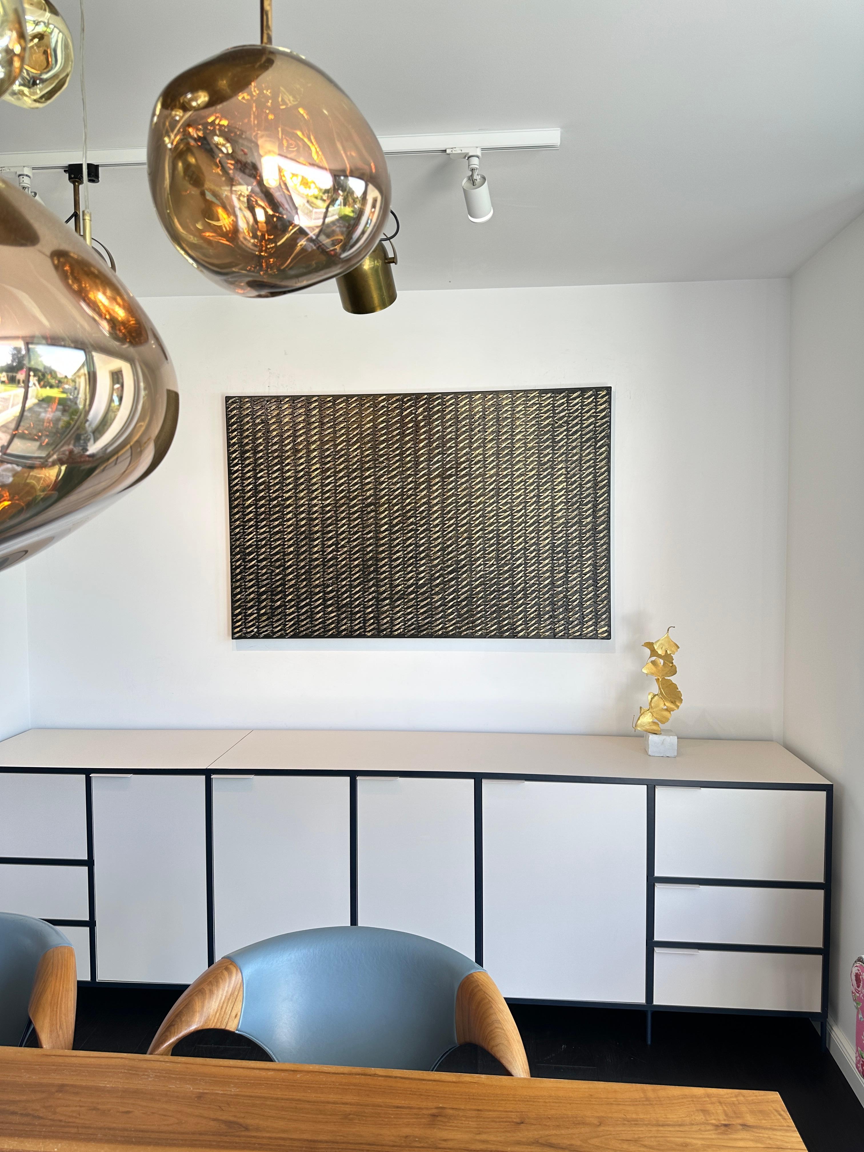 Black X's by Gunda Jastorff - Contemporary Geometric Textured Painting For Sale 6
