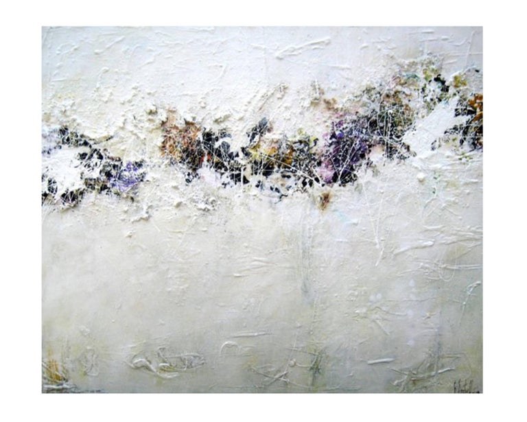 Gunda Jastorff Purple String Textured Flower Landscape