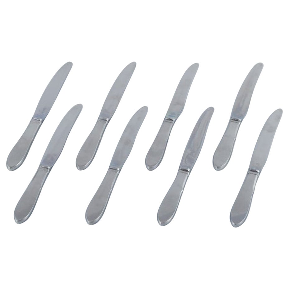 Gundorph Albertus for Georg Jensen. Eight Mitra dinner knives in stainless steel