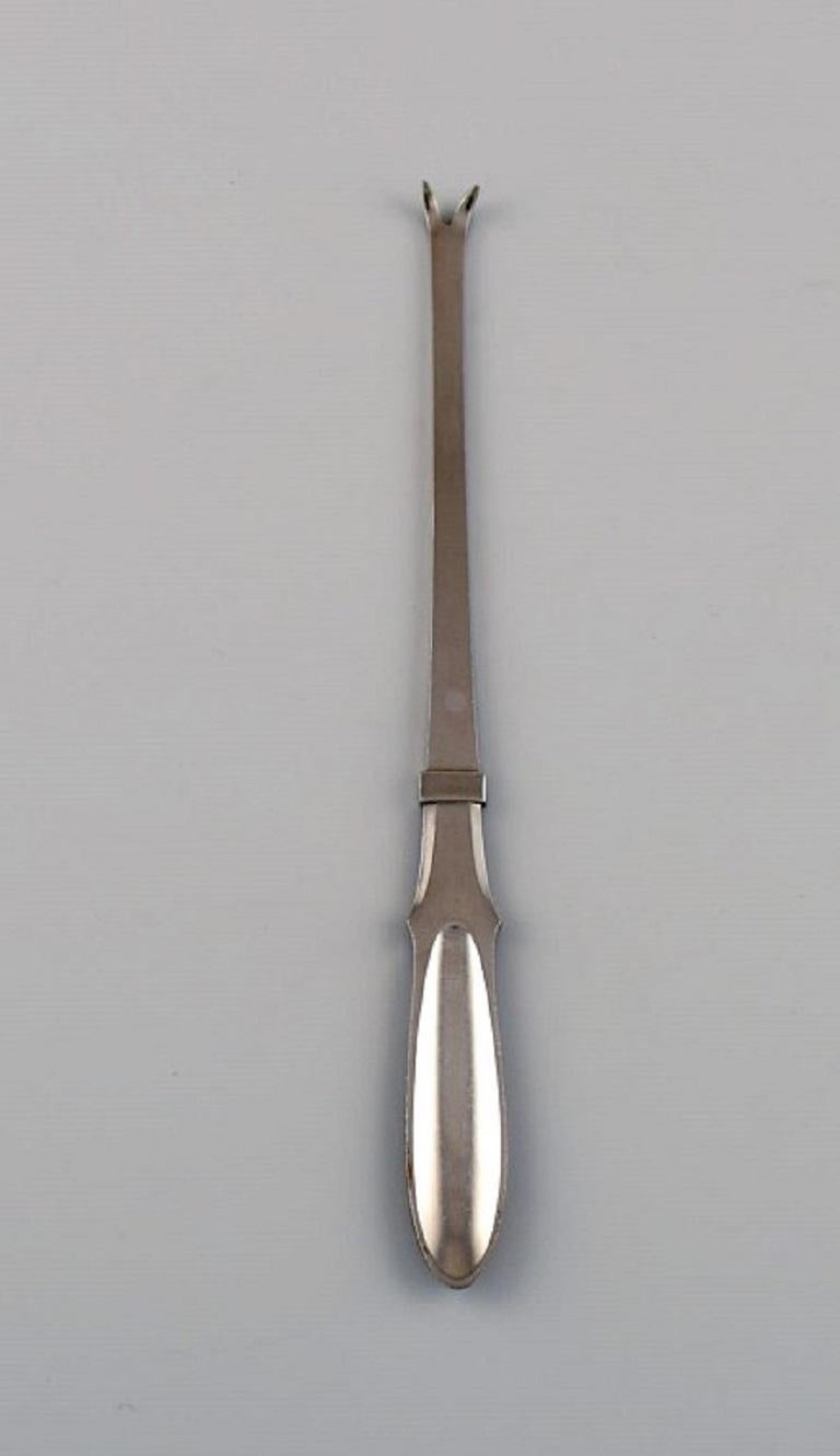 Gundorph Albertus for Georg Jensen. 
Six Mitra lobster forks in stainless steel. 1970s.
Length: 18 cm.
In excellent condition.
Stamped.