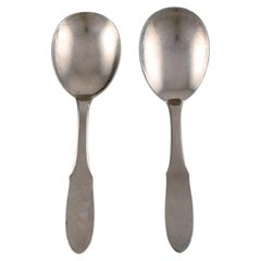 Gundorph Albertus for Georg Jensen, Two Mitra Jam Spoons in Stainless Steel