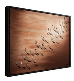 Entre l'arrivée et le départ, huile sur toile, 130 x 160 cm