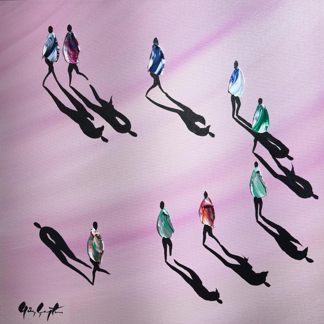 Olio su tela: 'Trovare la propria' - Painting di Gunes Caglarcan