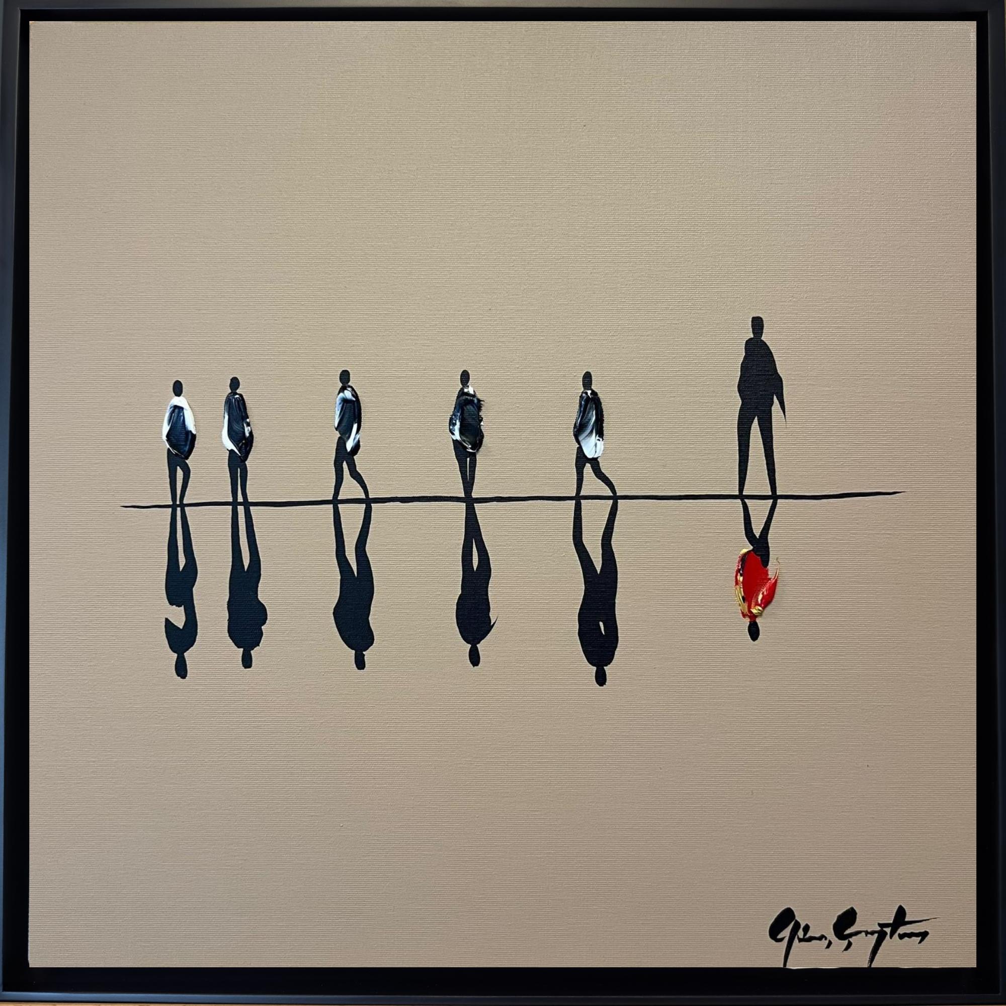 Figurative Painting di Gunes Caglarcan - Olio su tela: 'Unbreakable Divergence' (Divergenza indissolubile)