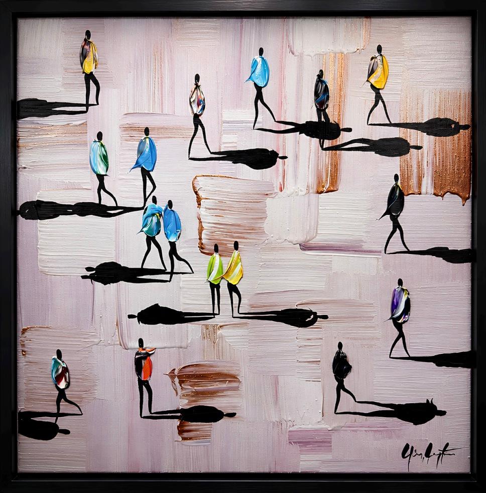 Gunes Caglarcan Abstract Painting - The Crowd Within