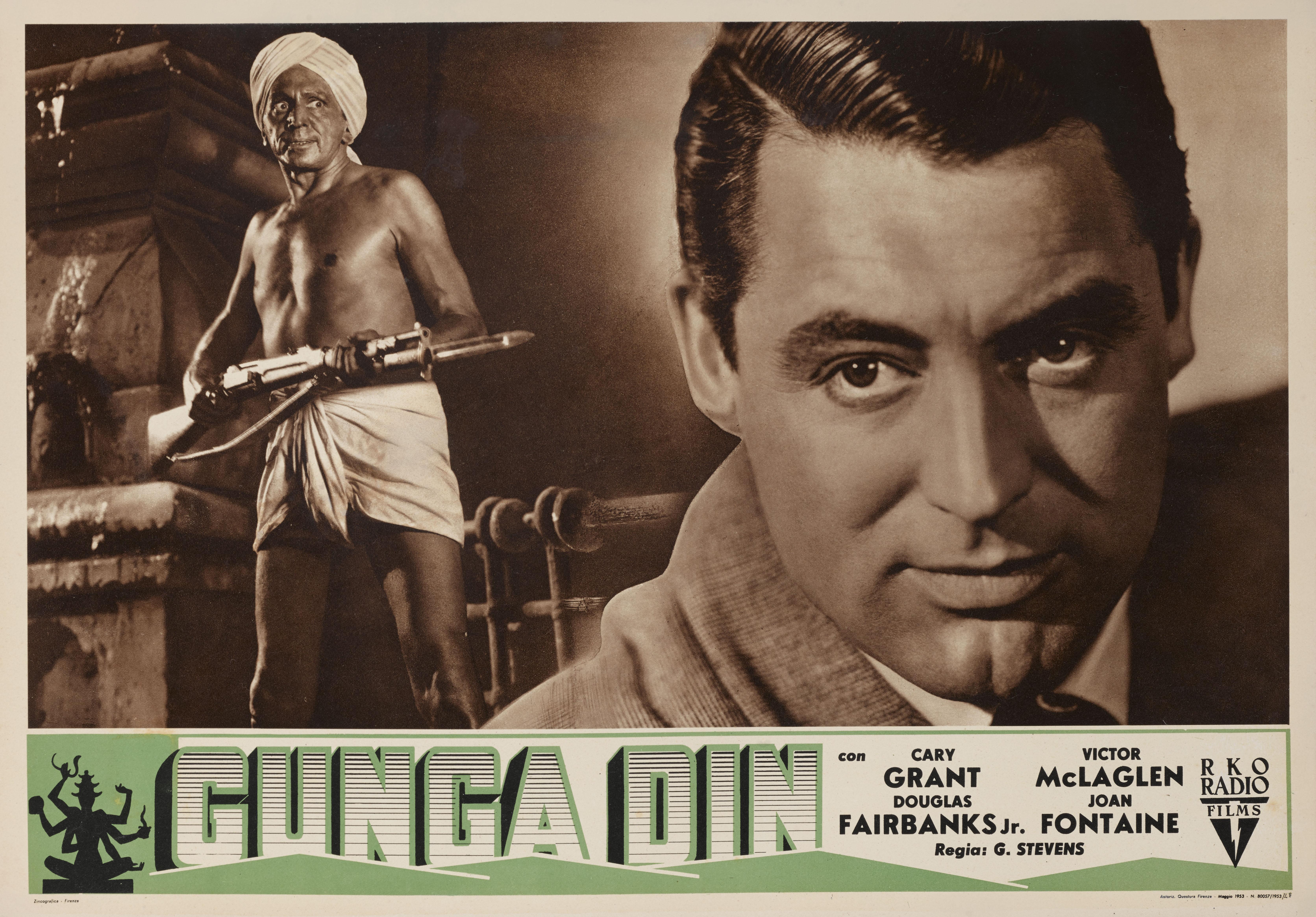 Original Italian film poster from the 1939 film that was directed by George Stevens and starred Cary Grant and Douglas Fairbanks Jr.
This poster is unfolded and linen backed and in excellent condition, with the colour remaining very bright.
The