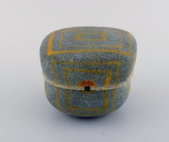 Gunhild Aaberg, Danish Contemporary Ceramist, Unique Lidded Jar in Stoneware