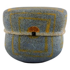 Gunhild Aaberg, Danish Contemporary Ceramist, Unique Lidded Jar in Stoneware