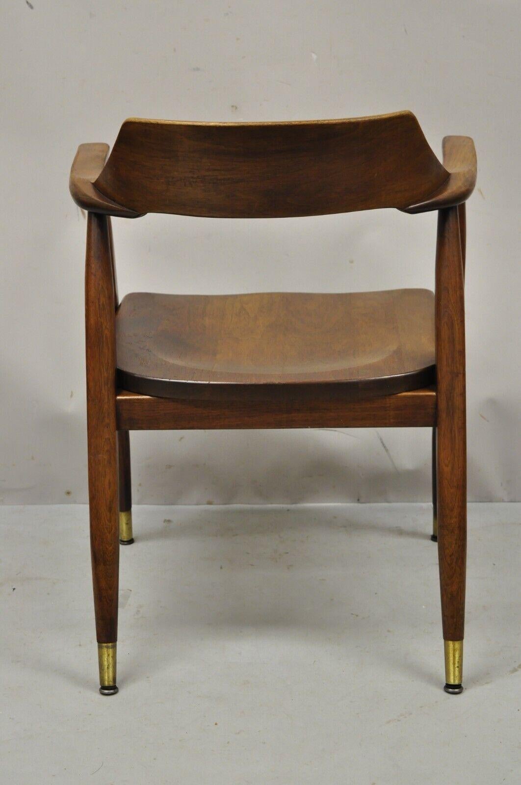 Gunlocke Mid-Century Modern Walnut Office Desk Arm Chair 6