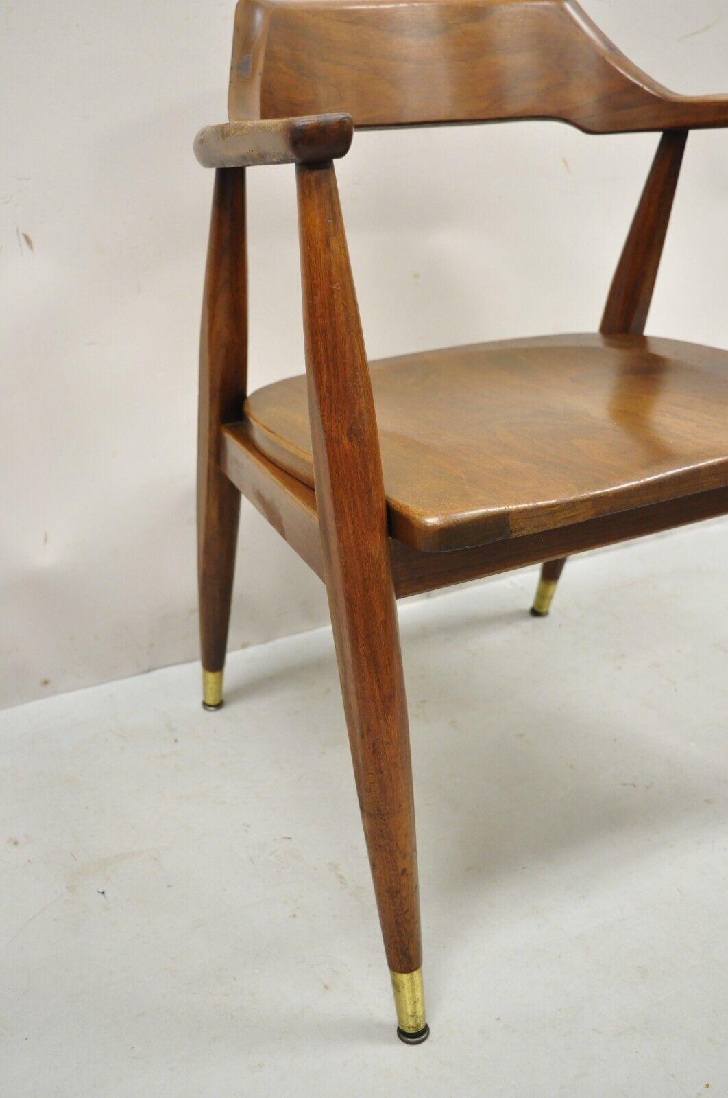 Gunlocke Mid-Century Modern Walnut Office Desk Arm Chair 2