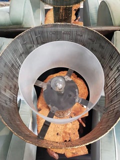 Gunmetal and Brass Cylinder Lamp