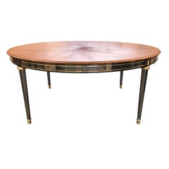 Vintage Gunmetal and Brass Dining Table in the Style of Maison Jansen