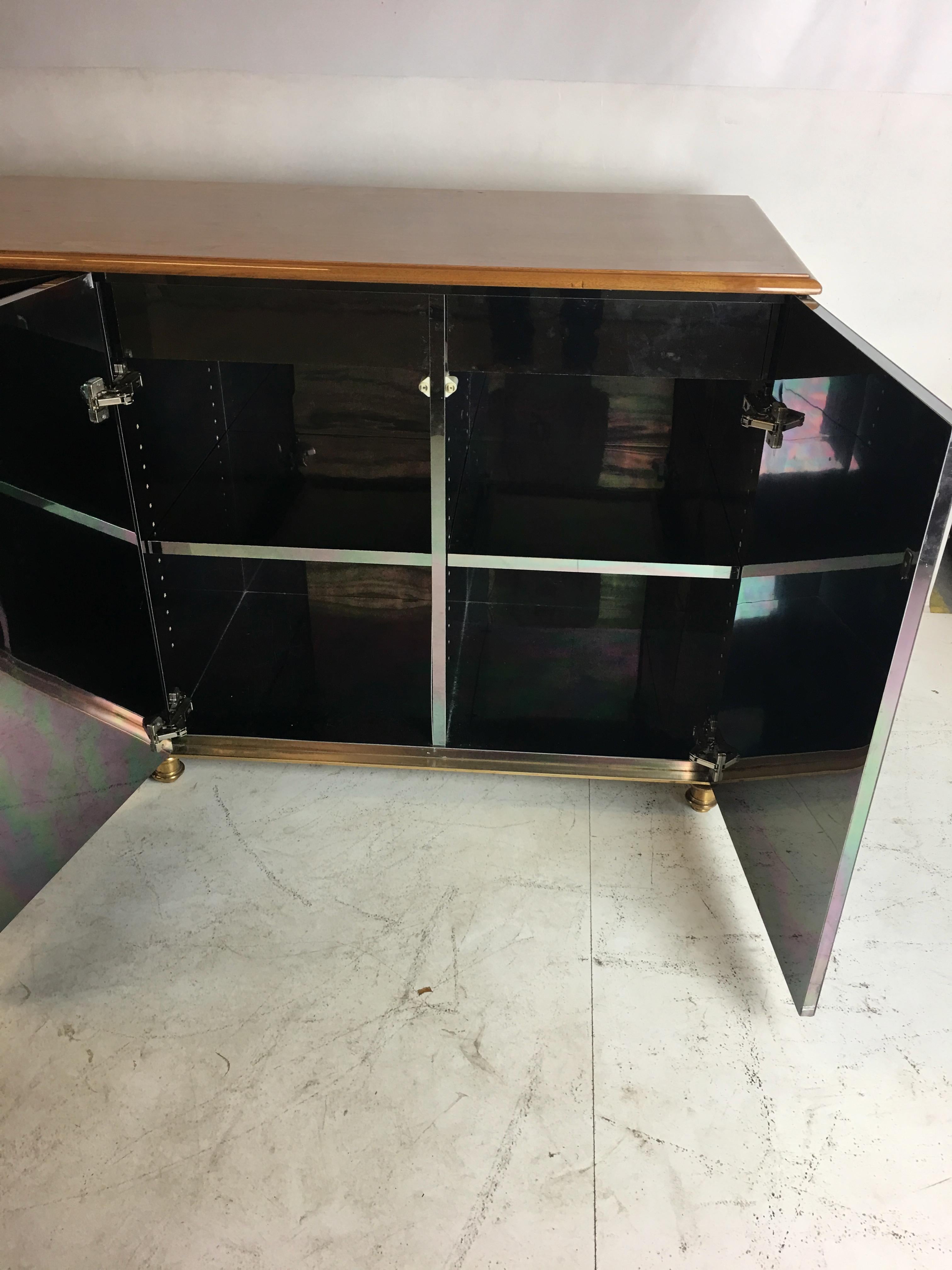 Gunmetal and Brass Sideboard in the Style of Maison Jansen 5
